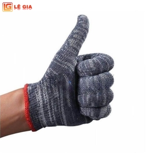 Găng tay sợi len, găng tay bảo hộ sợi len màu muối tiêu T107