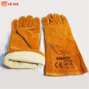 Găng tay thợ hàn da bò con ngựa CNC chống cắt, chống cháy