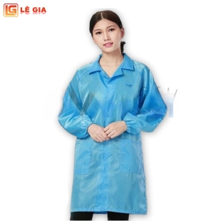 Áo choàng phòng sạch chống bụi, chống tĩnh điện cho công nhân thực phẩm S103