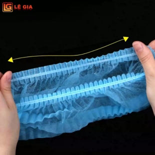 Túi 100 mũ bọc tóc con sâu y tế, spa, thực phẩm S108, Màu xanh