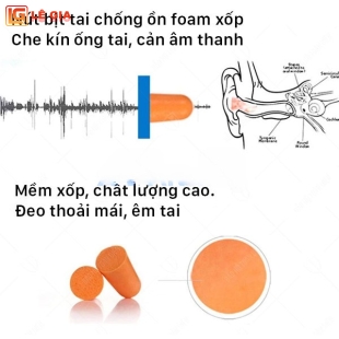 Nút tai giảm ồn không dây mút xốp Blue Eagle EP7 B107, 1 cặp