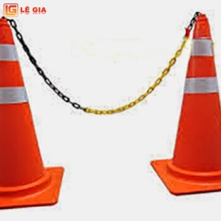 Cọc tiêu nhựa  đỏ phản quang trắng 55cm V30