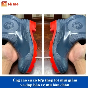 Ủng cao su  mũi thép cao cấp U114, Màu xanh dương - Size 42