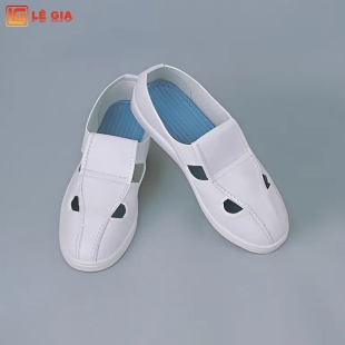 Giày phòng sạch 4 lỗ chống tĩnh điện thoáng khí, bền đẹp
